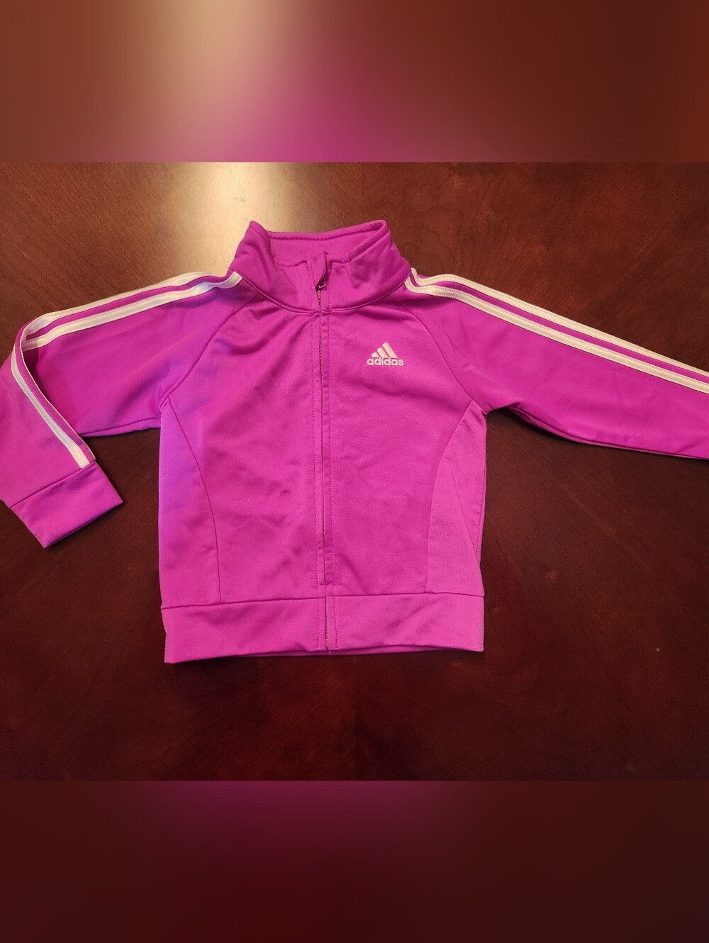 Adidas Kids Bright Pink Zip-Front Track Jacket